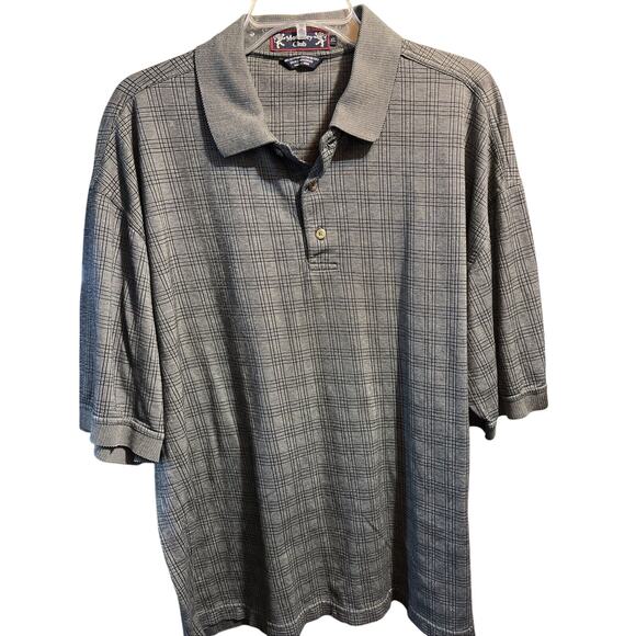 Monterey Club Vintage Men’s XL Gray SS Egyptian Cotton 1/4 Button Polo Shirt - Picture 1 of 12